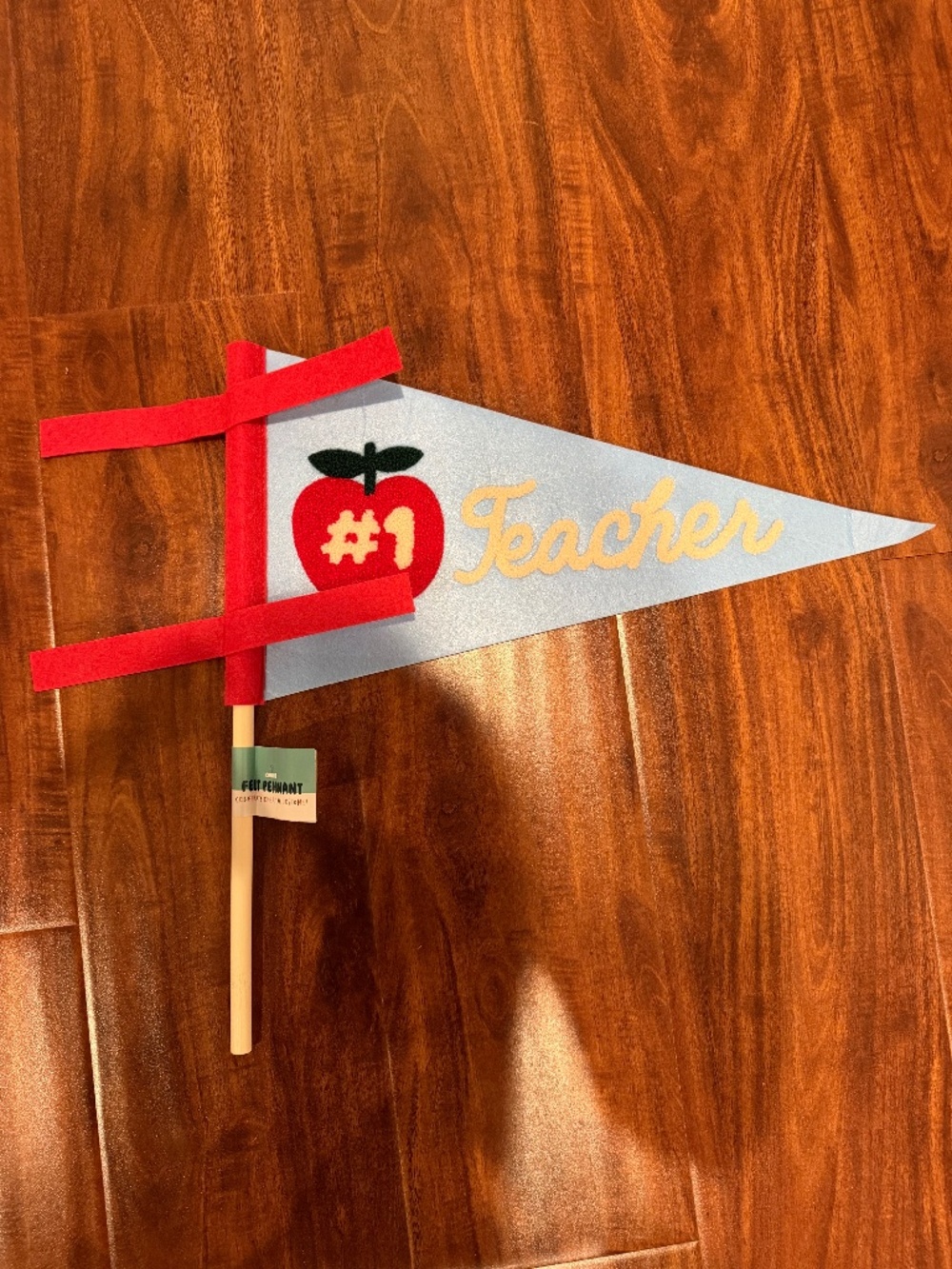 2026 Target Bullseye Playground #1 Teacher Blue & Red Felt Pennant Flag, New!